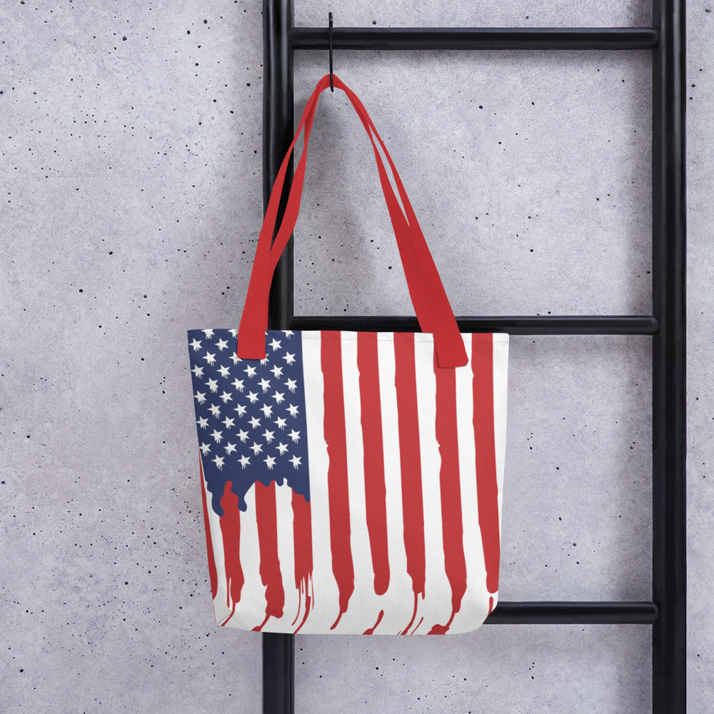 Amercan Flag Drip Tote bag