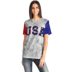 Red White and Blue USA Ladies T-shirt