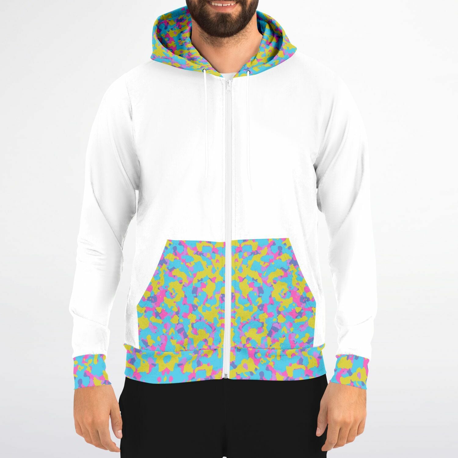 Mens Easter Camo Fashion Zip-Up Hoodie