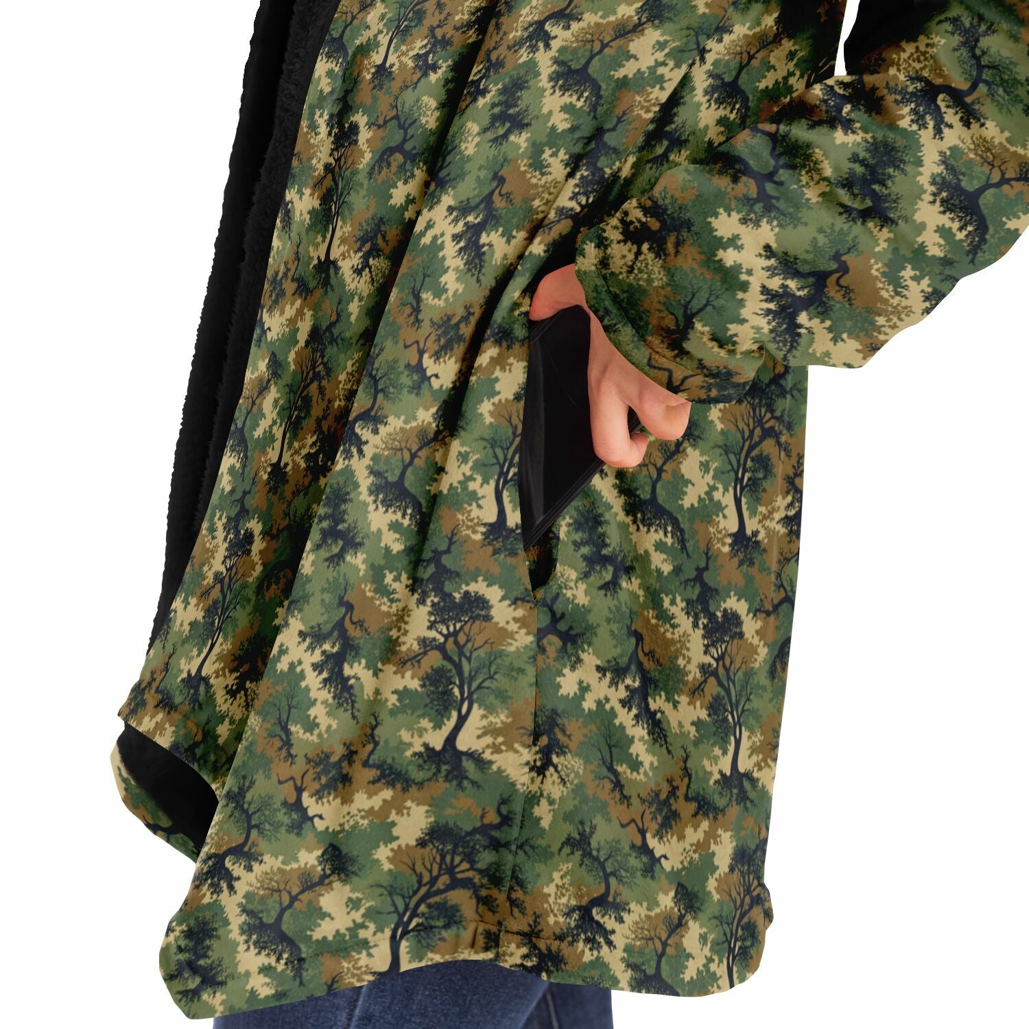 Green Tree Camo Microfleece Cloak
