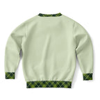 Green Plaid Outline Athletic Kids Sweatshirt