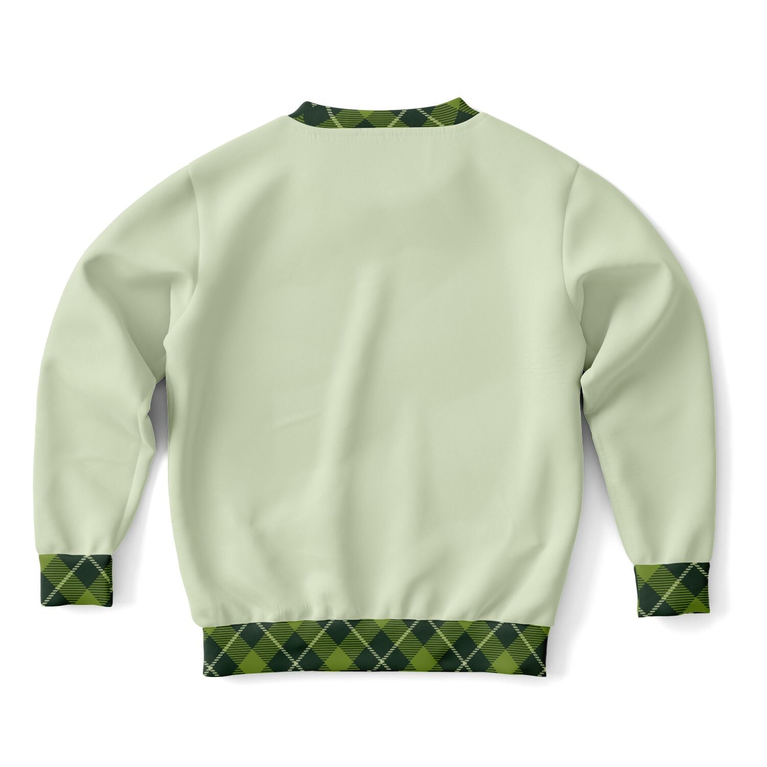 Green Plaid Outline Athletic Kids Sweatshirt