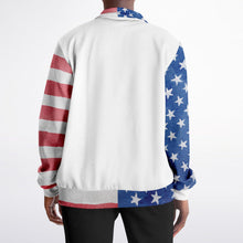 Load image into Gallery viewer, Stars and Stripes Watercolor Ladies Track Jacket
