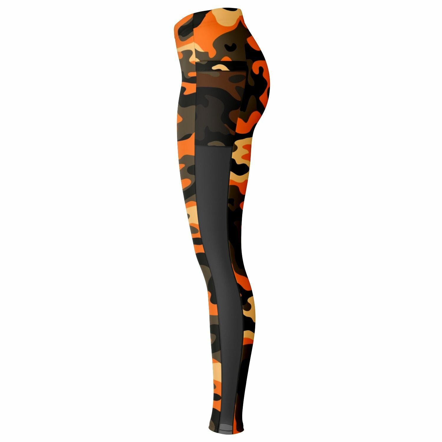 Women's Orange Camo Mesh Pocket Legging