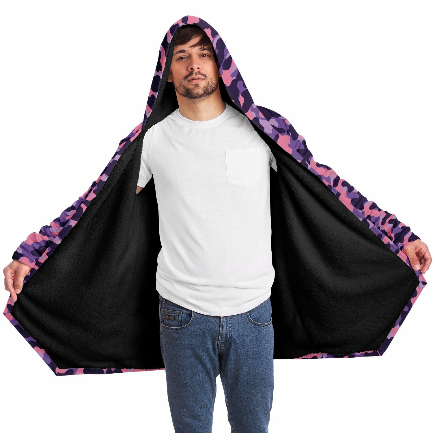 Purple Camo Microfleece Cloak