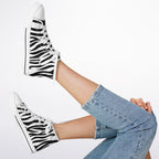 Zebra Print High Top Canvas Shoes