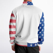 Load image into Gallery viewer, Stars and Stripes Watercolor Ladies Track Jacket
