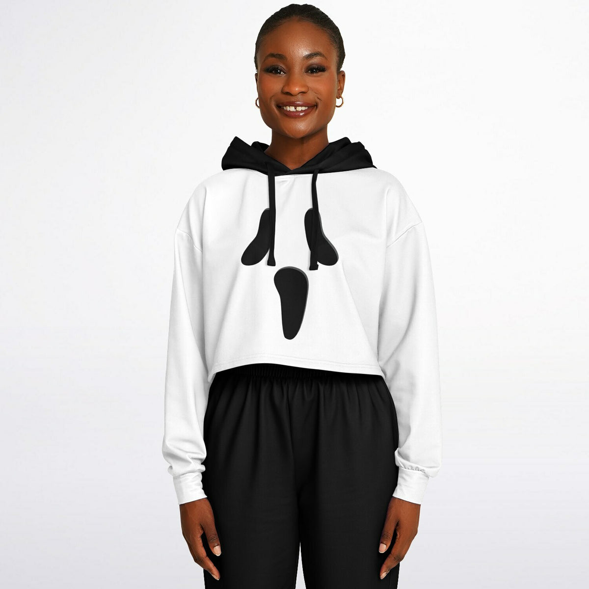 Ghost Face Cropped Ladies Dance Hoodie
