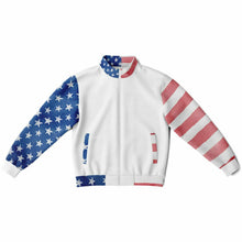 Load image into Gallery viewer, Stars and Stripes Watercolor Ladies Track Jacket
