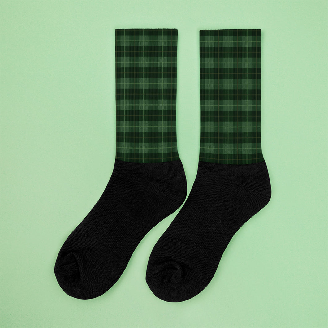 Dark Green Plaid Socks