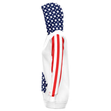 Load image into Gallery viewer, Stars and Stripes Longline Ladies Hoodie
