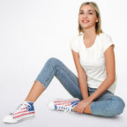 Watercolor Paint American Flag Urban Peak High Top Shoes