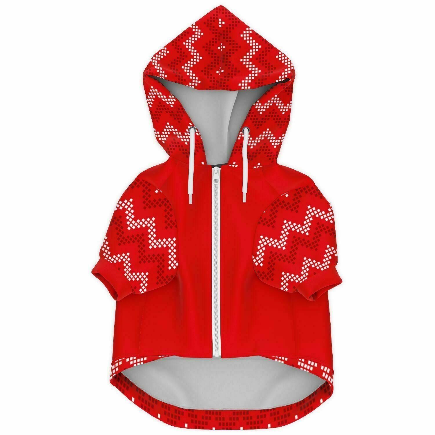 Holiday Zig Zag Stripe Dog Zip-Up Hoodie