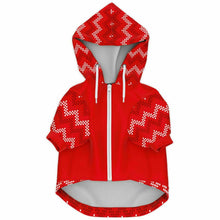 Load image into Gallery viewer, Holiday Zig Zag Stripe Dog Zip-Up Hoodie

