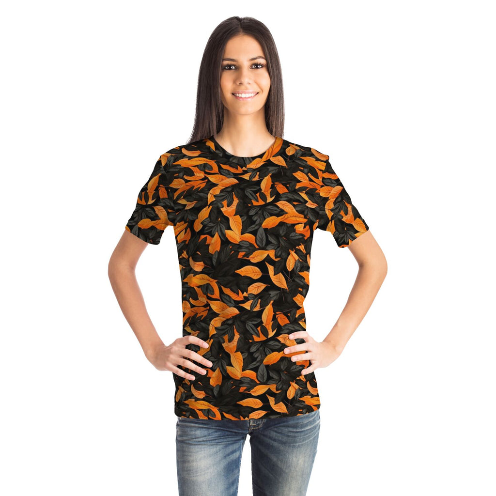 Orange Leaves Forest Camo T-Shirt