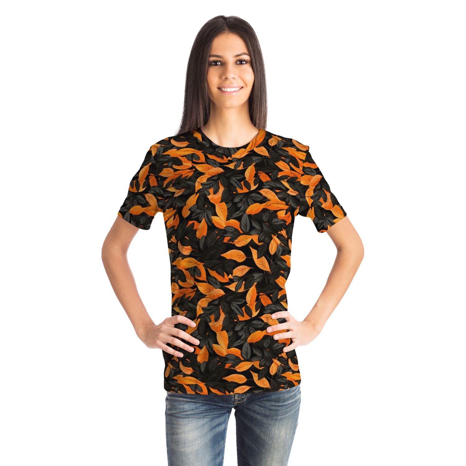 Orange Leaves Forest Camo T-Shirt