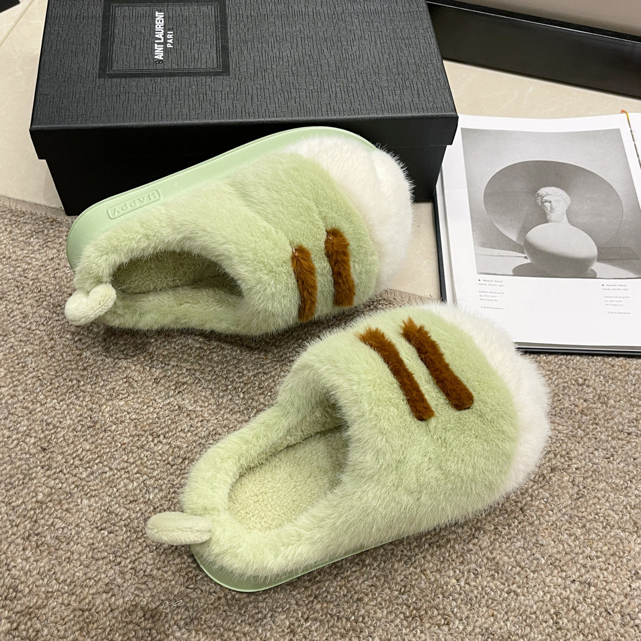 Women's Rabbits Feet Fleece-Lined Plush Slippers