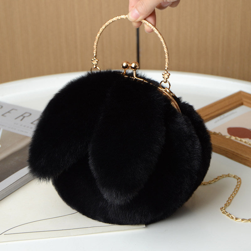 Rabbit Ear Fur-lined crossbody bag