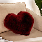 Fuzzy Heart Throw Pillow