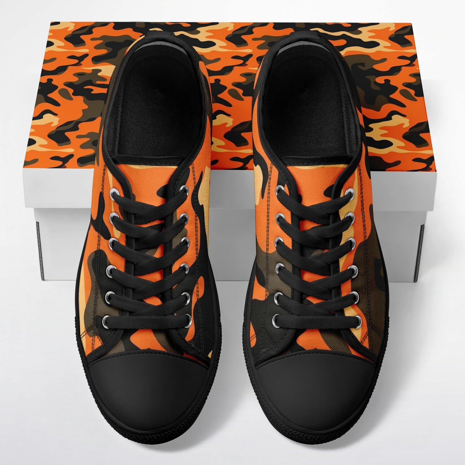 Orange Black Camouflage Urban Peak Low Shoes