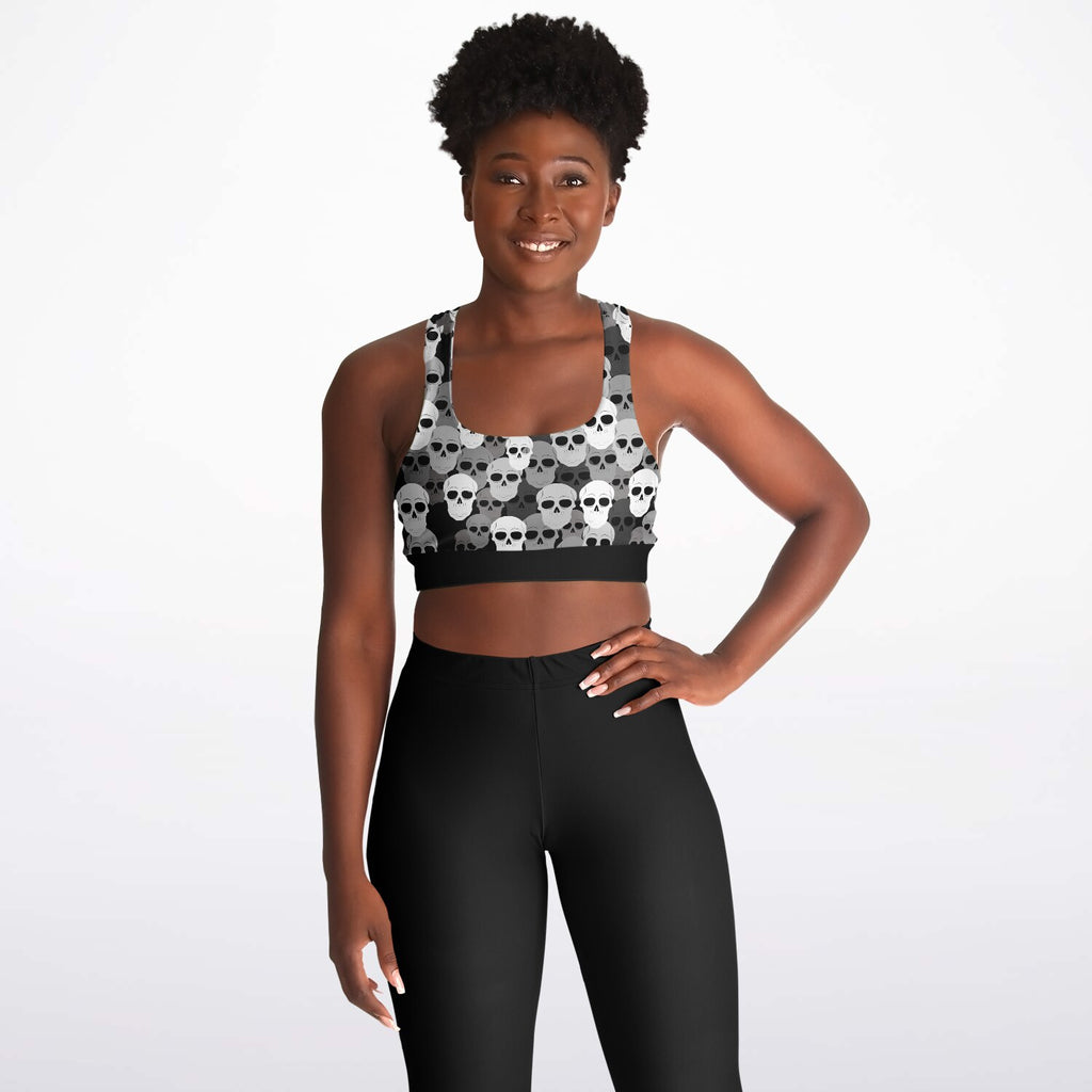 Pile of Skulls Padded Sports Bra