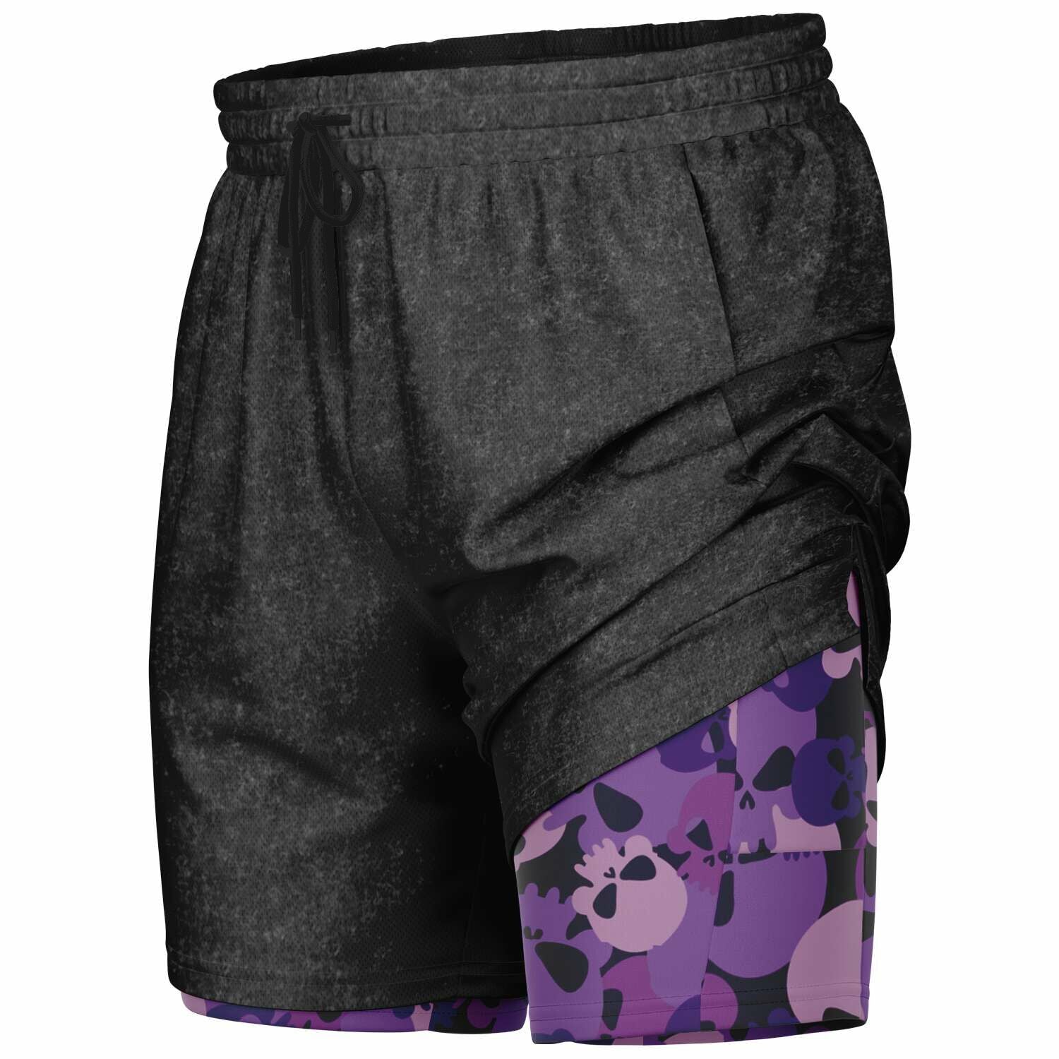 Purple Skulls Men's 2-in-1 Shorts