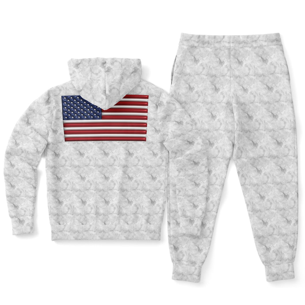 Men's Inflated American flag Athletic Zip hoodie & Jogger