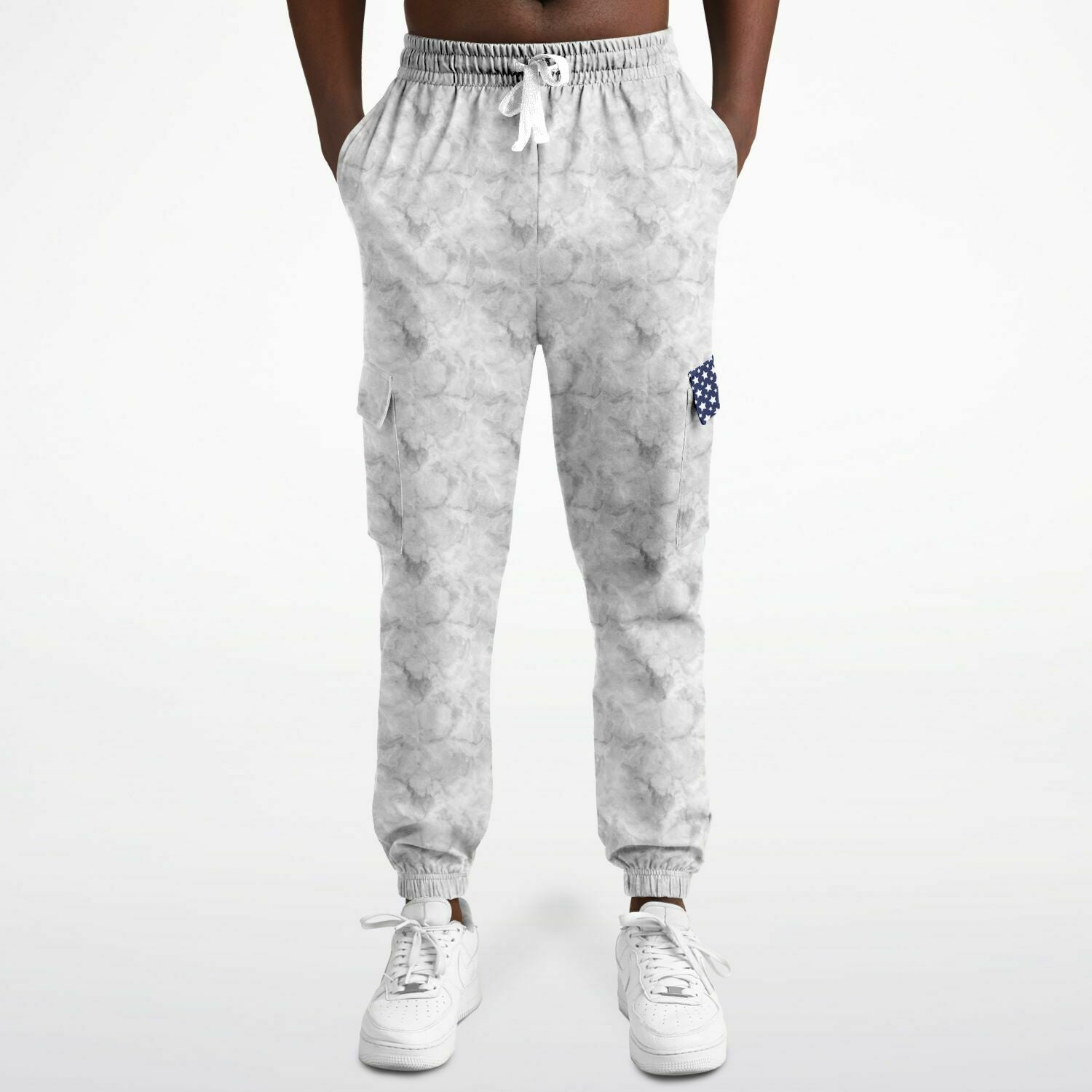 Ladies Stars and Stripes Flag Cargo Sweatpants