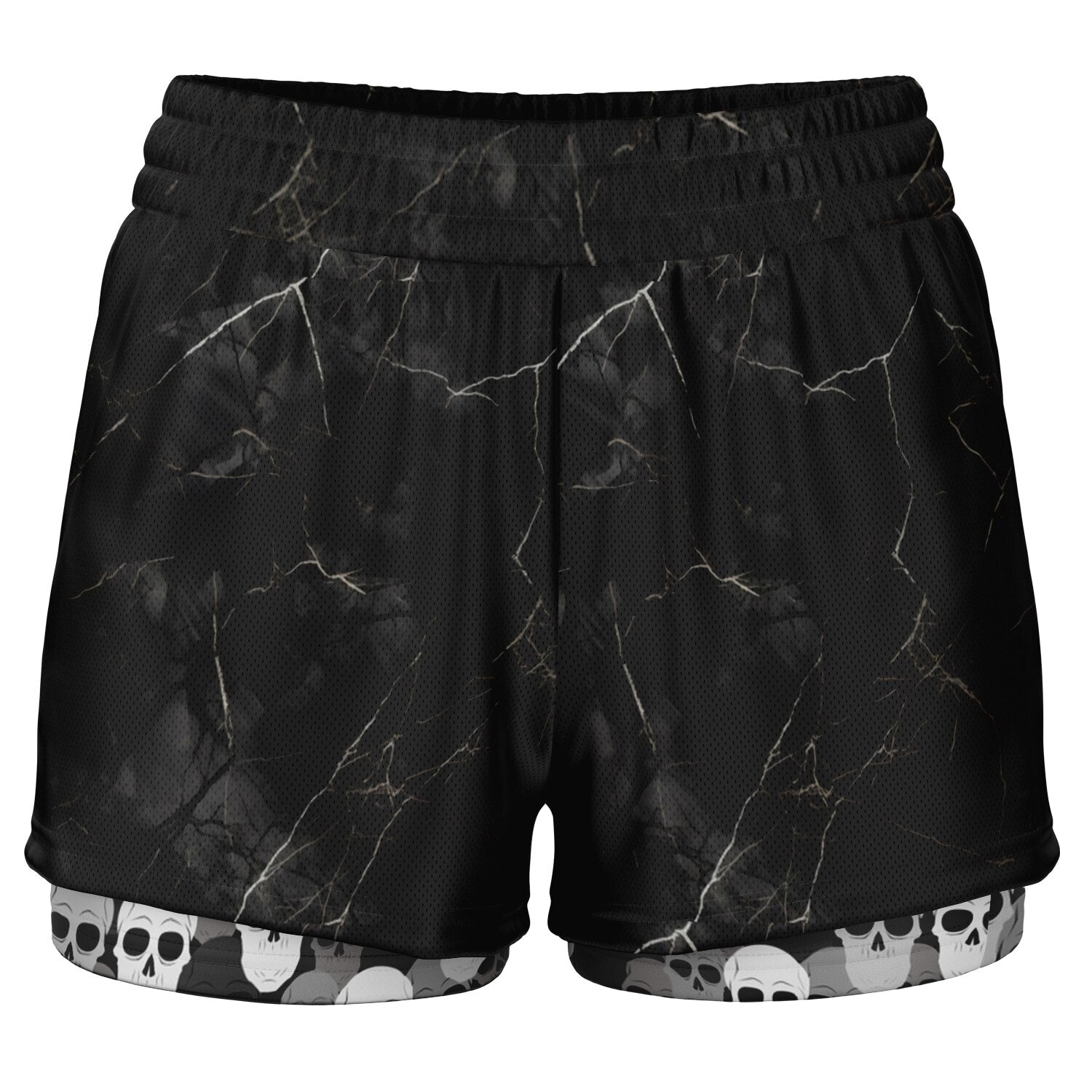 Pile of Skulls black Women's 2-in-1 Shorts