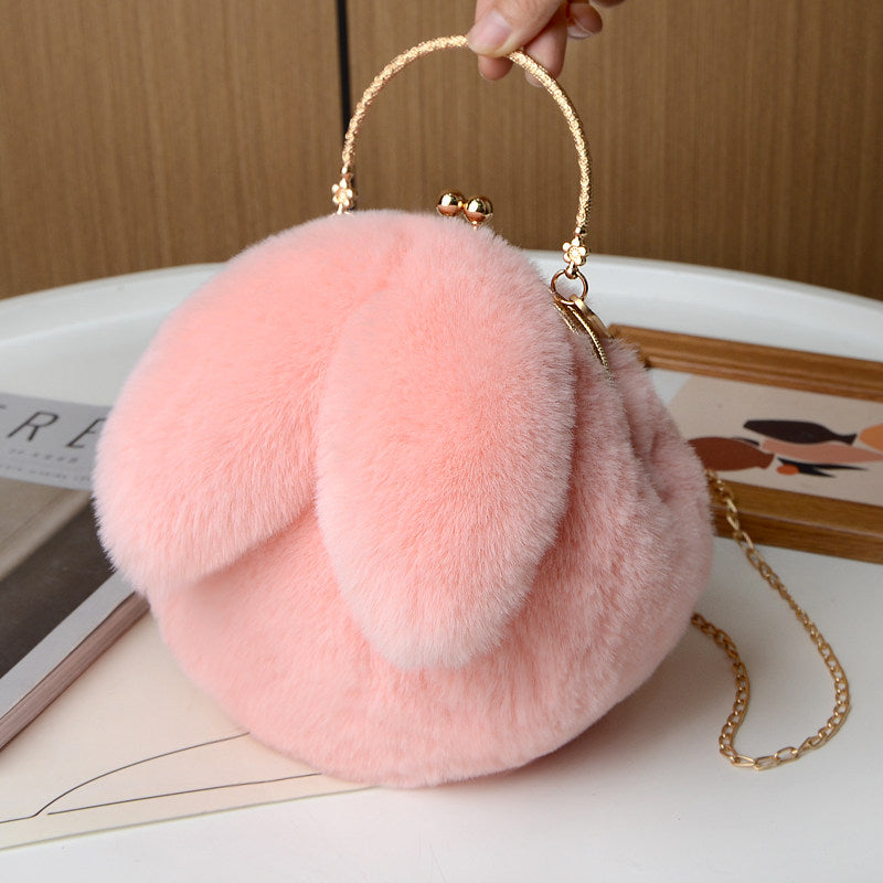 Rabbit Ear Fur-lined crossbody bag