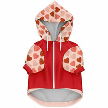 Load image into Gallery viewer, Red Water Color Heart Dog Zip-Up Hoodie
