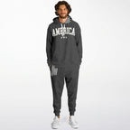 Men's America Black Acid Wash Hoodie & Jogger Set