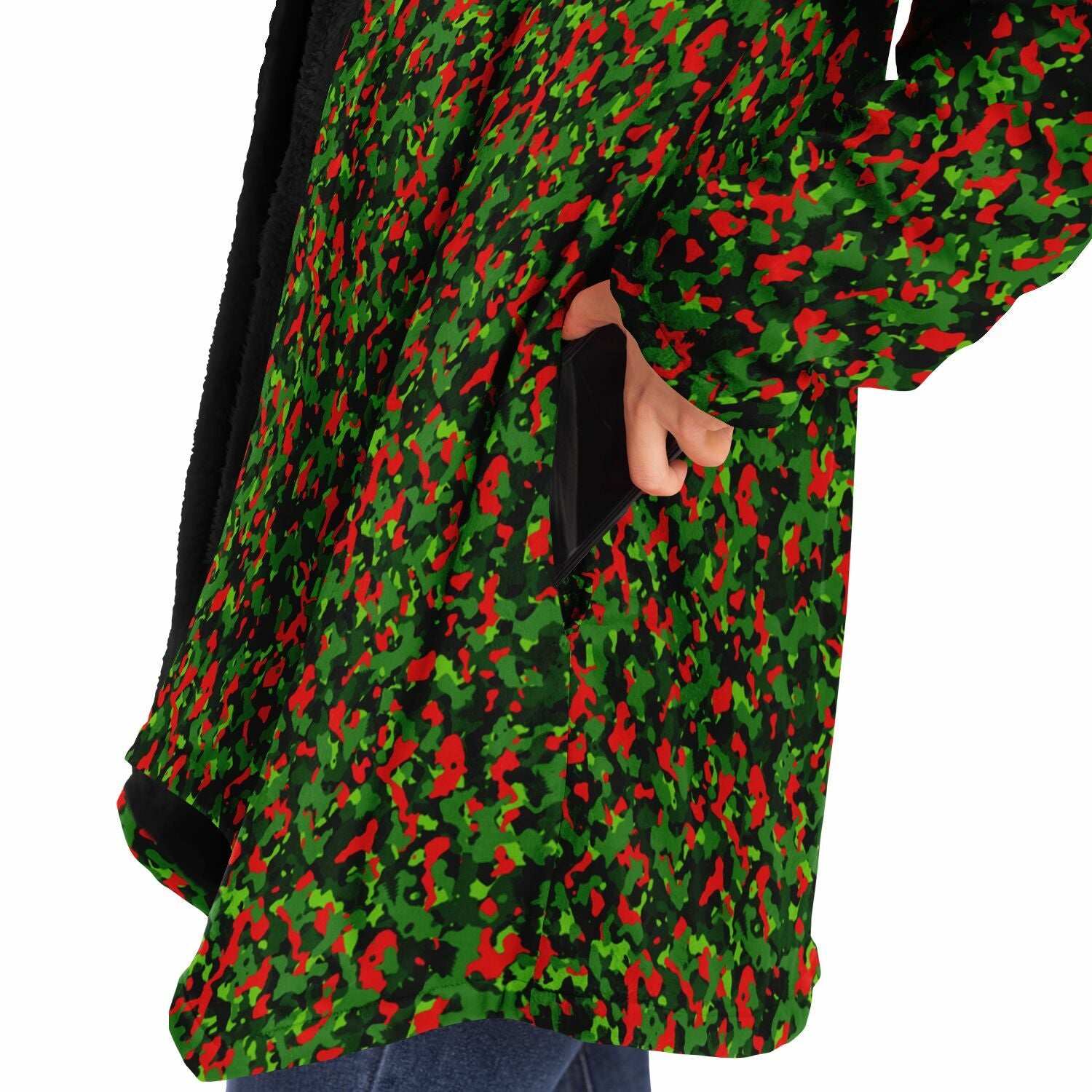 Christmas Camo Microfleece Cloak