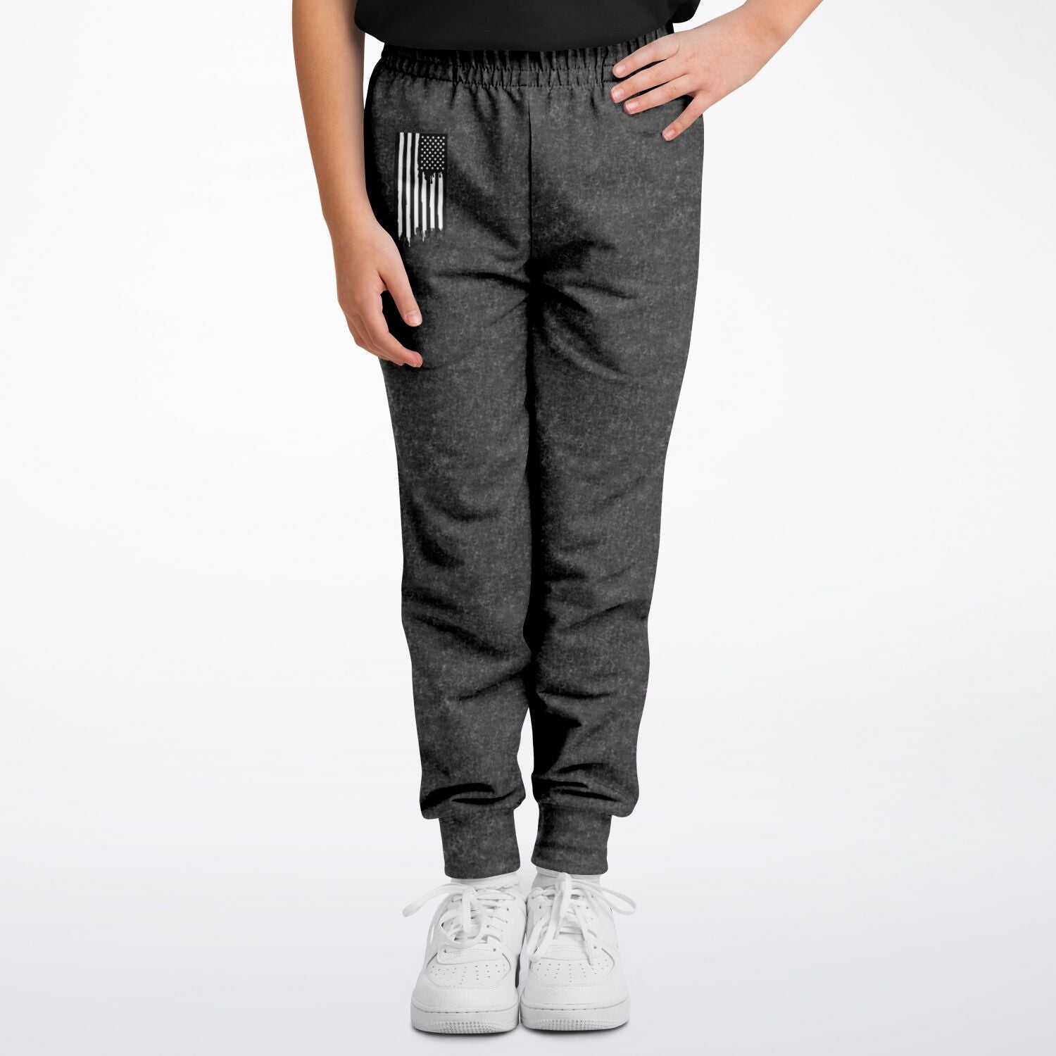 America Drip Black Acid Wash Kids/Youth Jogger