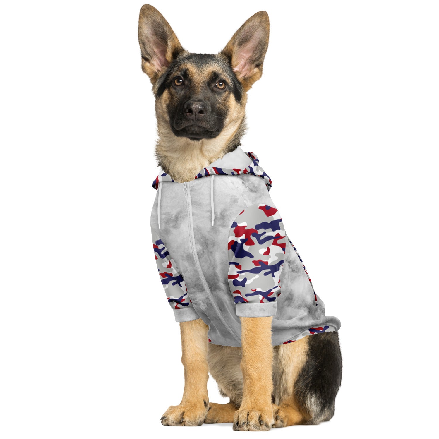 Patriotic Camo Dog Zip-Up Hoodie