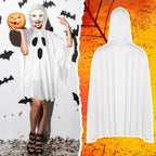 Halloween Party Women's Hooded Ghost Poncho