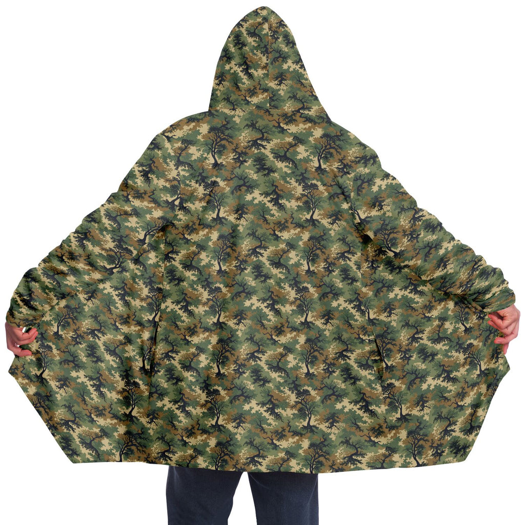 Green Tree Camo Microfleece Cloak