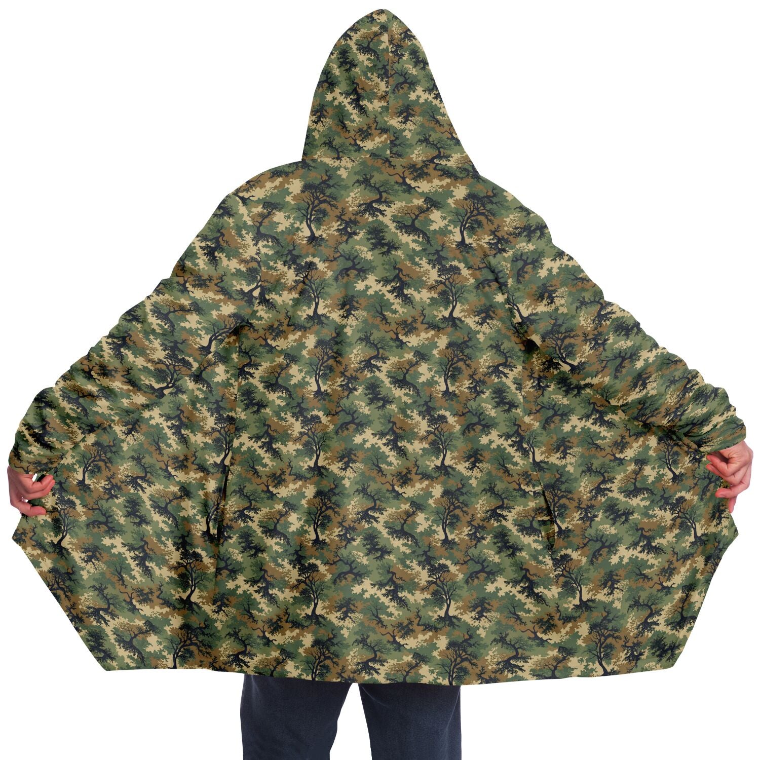 Green Tree Camo Microfleece Cloak