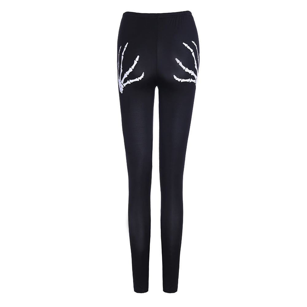 Women's Skeleton Ripped Leggings