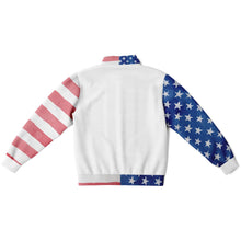 Load image into Gallery viewer, Stars and Stripes Watercolor Ladies Track Jacket
