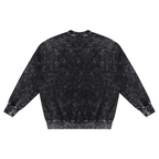 Wicked Smile Black Snow Washed Hand-Frayed Unisex Sweatshirt