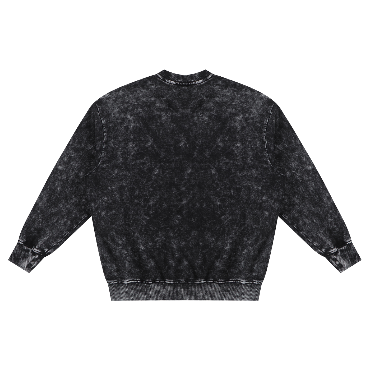 Wicked Smile Black Snow Washed Hand-Frayed Unisex Sweatshirt