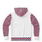 Red, White and Blue Zig Zag Ladies Pull Over Hoodie