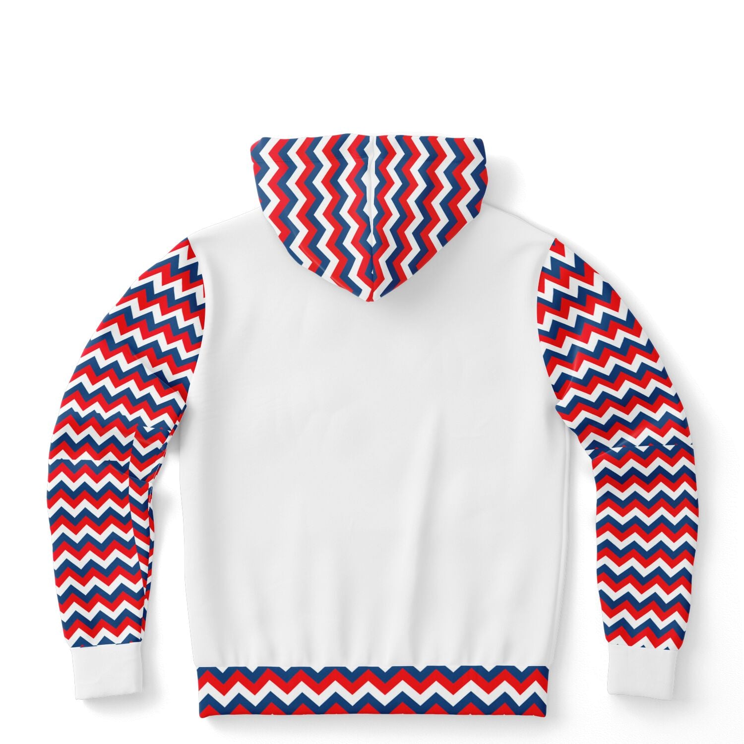 Red, White and Blue Zig Zag Ladies Pull Over Hoodie