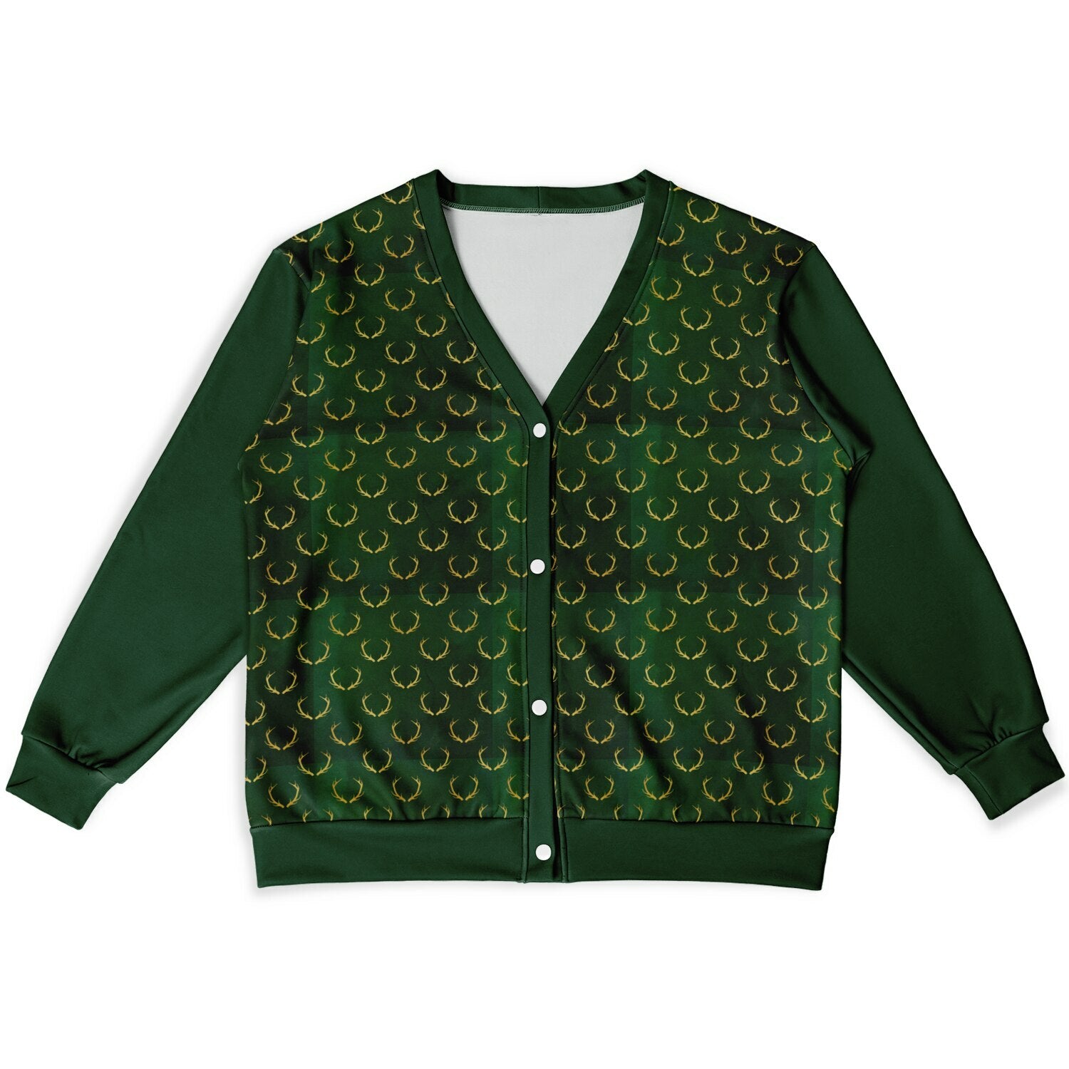 Golden Antler Green Cardigan