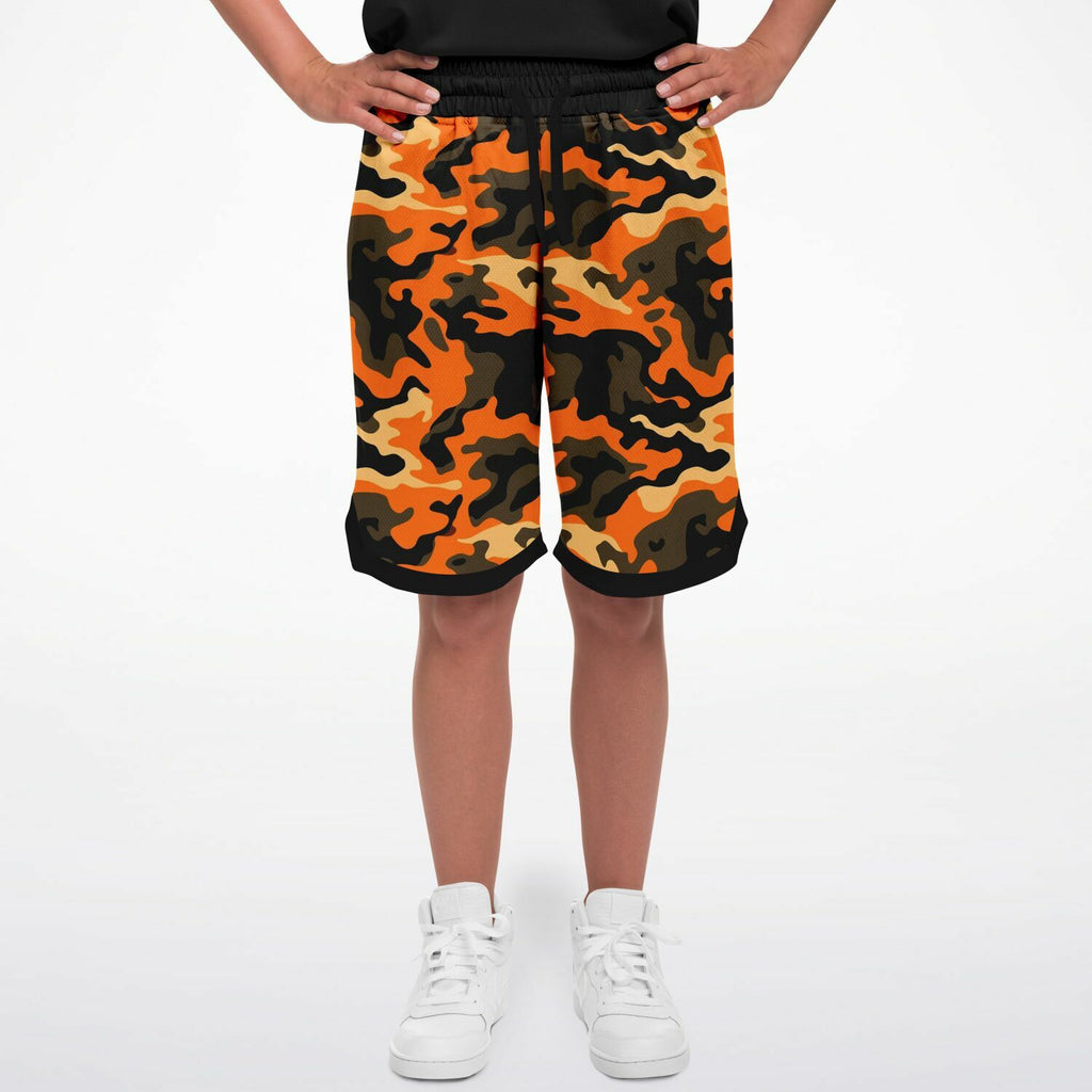 Orange Camo Basketball Shorts