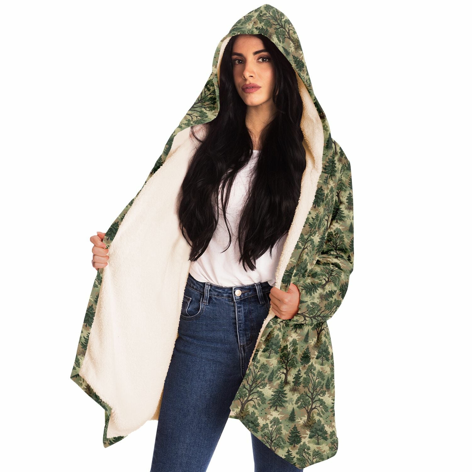 Forest Camouflage Microfleece Cloak