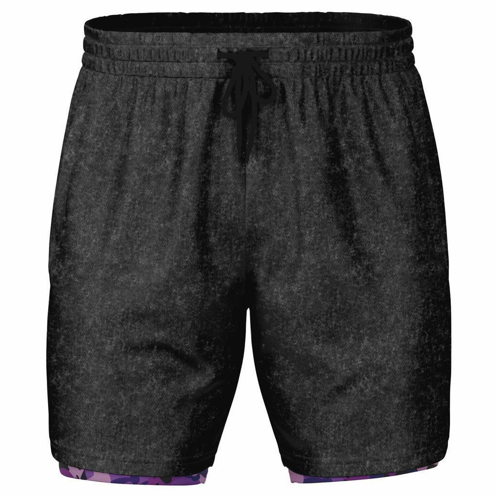 Purple Skulls Men's 2-in-1 Shorts