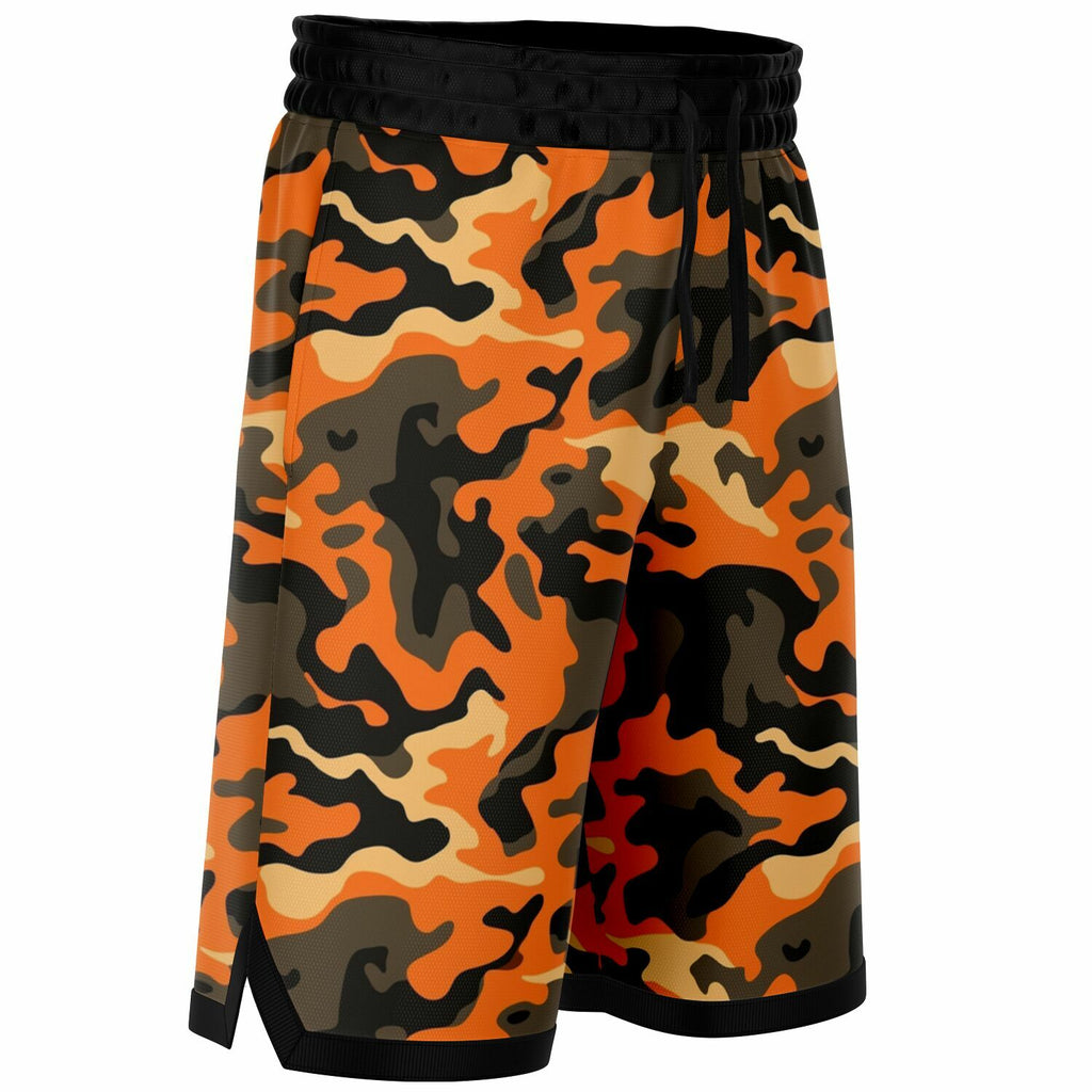 Orange Camo Basketball Shorts