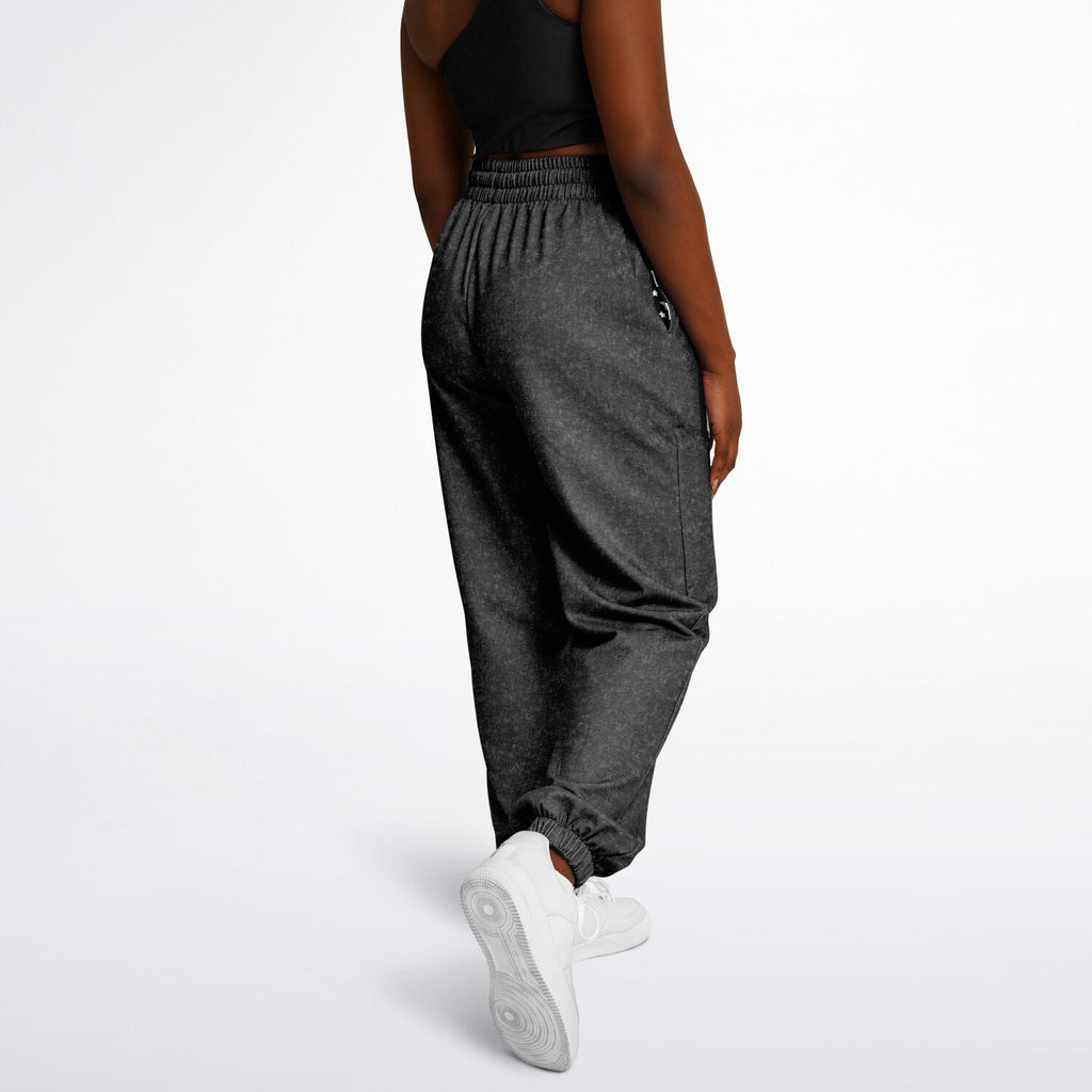 Ladies American Drip Black Acid Wash Dance Sweatpants